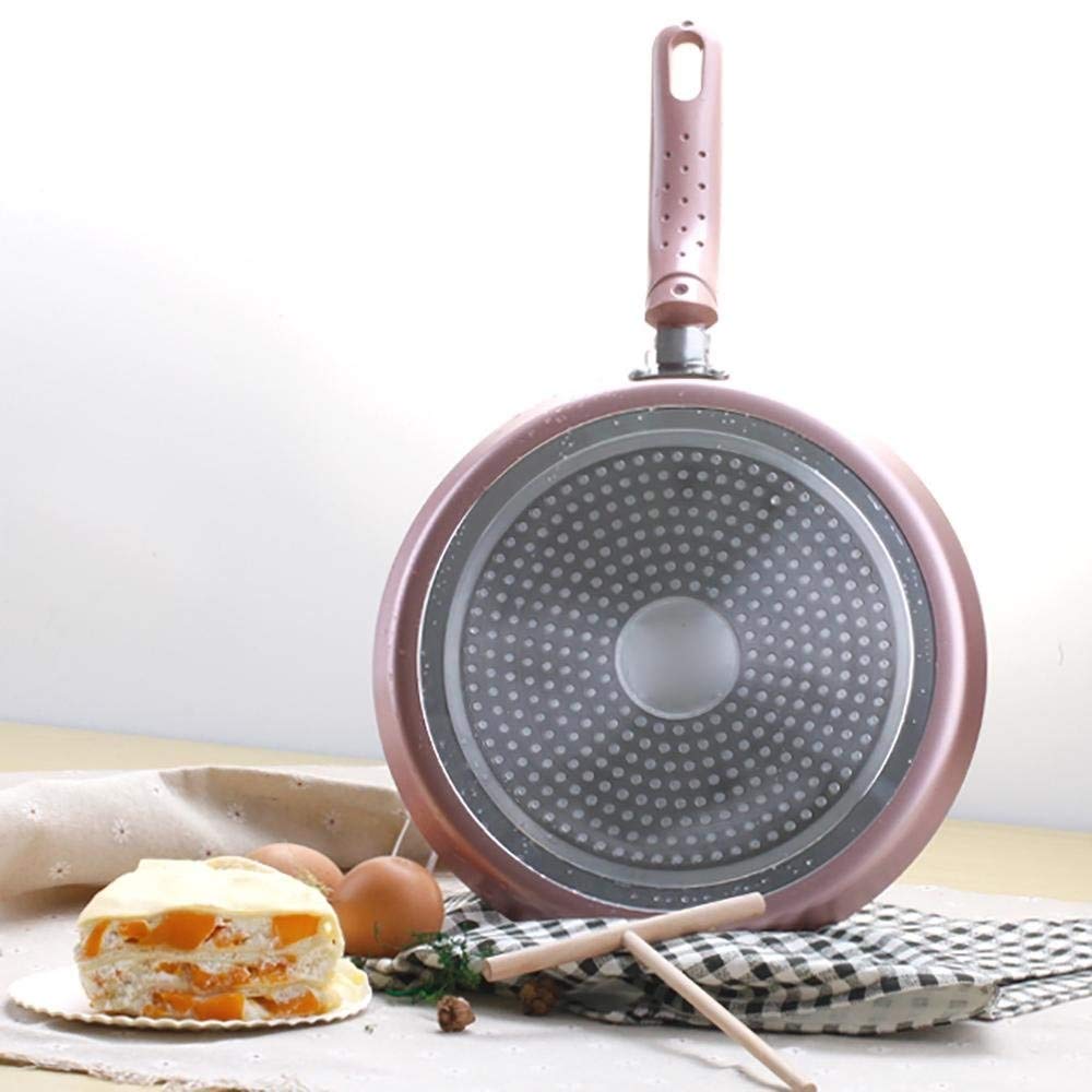 Patelnia Płaska nieprzywierająca patelnia do naleśników Piec indukcyjny Gazowy Uniwersalny garnek indukcyjny Nonstick Metalowe naczynie Rondel 25 cm Przenośna patelnia interesting