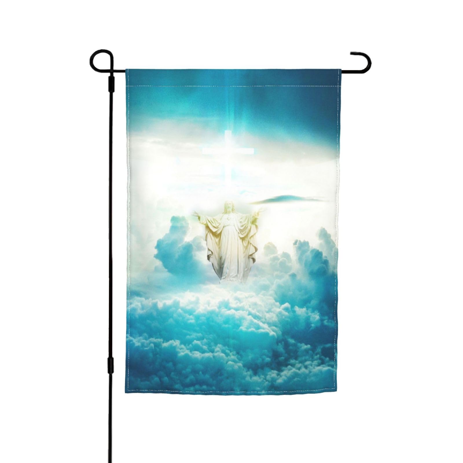 Wizfuyq Cross Faith Garden Flag 12x18 In Fade Proof Outdoor/Inside Breeze Flag Garden House Home Decor Holiday Yard Sign, Colou5
