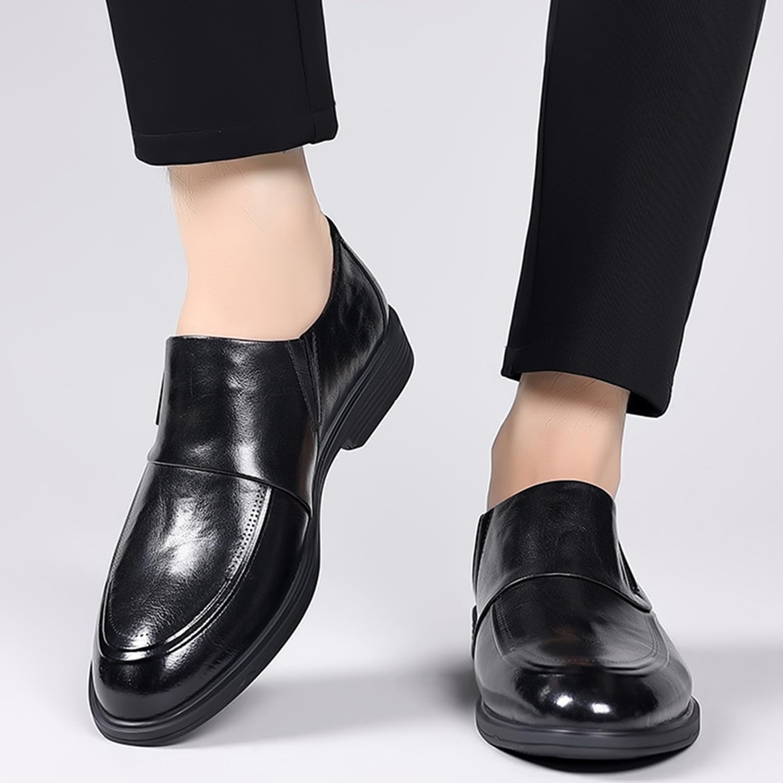 Mocassini da Uomo in Pelle a Punta Scarpe Eleganti Slip-On