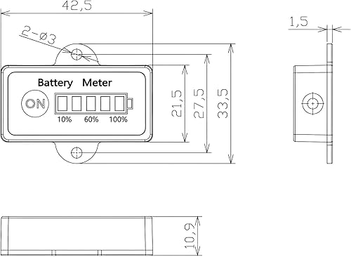 Miniatura 8 de Mislezy Medidor de batería de 12 V, indicador de batería de plomo-ácido, medidor de combustible, monitor y probador para motocicleta, carritos de