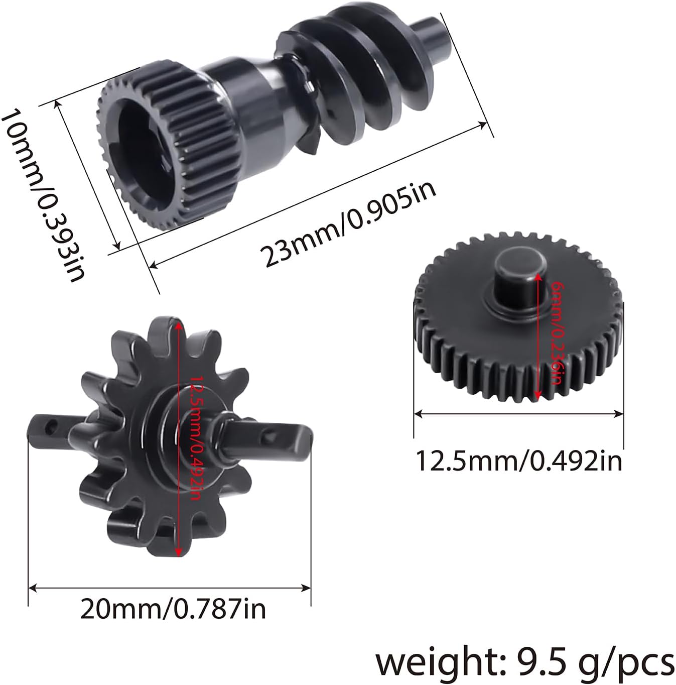Carbon Steel Transmission Gearbox Gears Set Mod 0.3 for AXIAL 1/30 SCX30 Ford Bronco Jeep Wrangler JLU K10 RC Crawlers