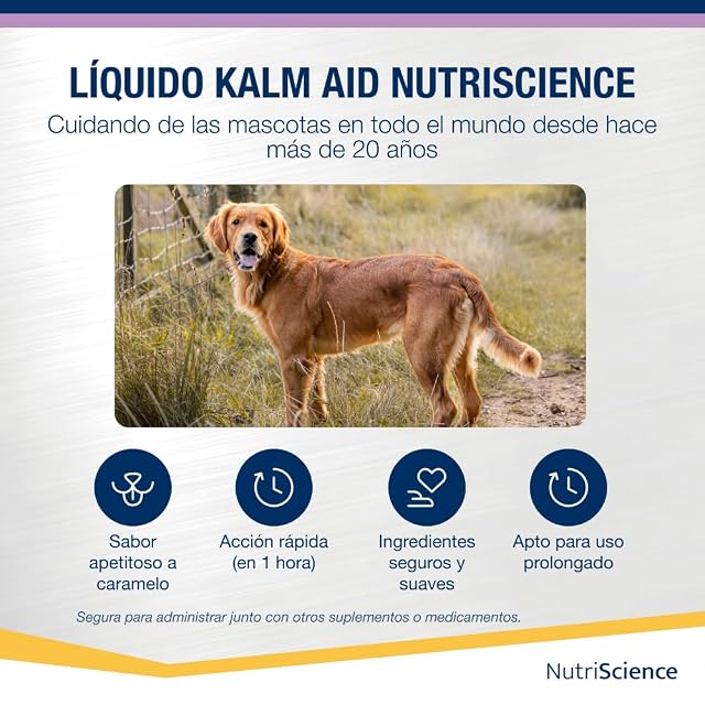Foto 4 de 8 de NutriScience KalmAid - Complemento calmante líquido, 250 ml, para perros y gatos