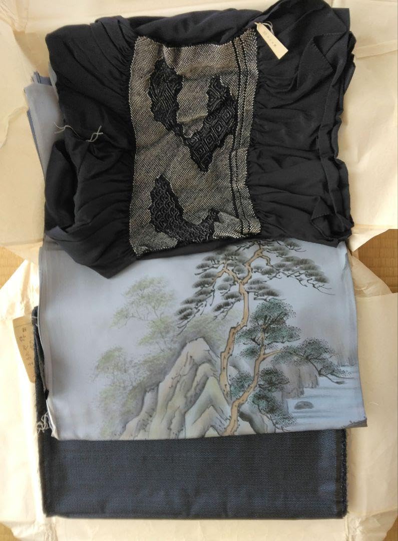 Amazon.co.jp: 大島紬 襦袢 兵児帯 仕立て用セット 男物 結納贈答用 