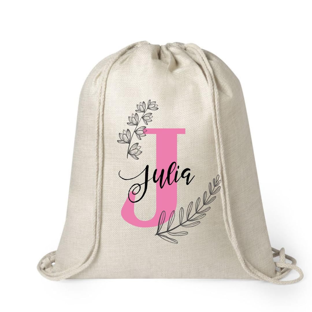 Weprintfy. | Mochila Cuerdas Infantil Personalizada | 48 X 42 CM | Apta para Lavadora | 100% Personalizada | Diseño Con Inicial y Nombre | Bolsa Guarderia | Bolsa Ropa Guarderia | Vuelta al Cole