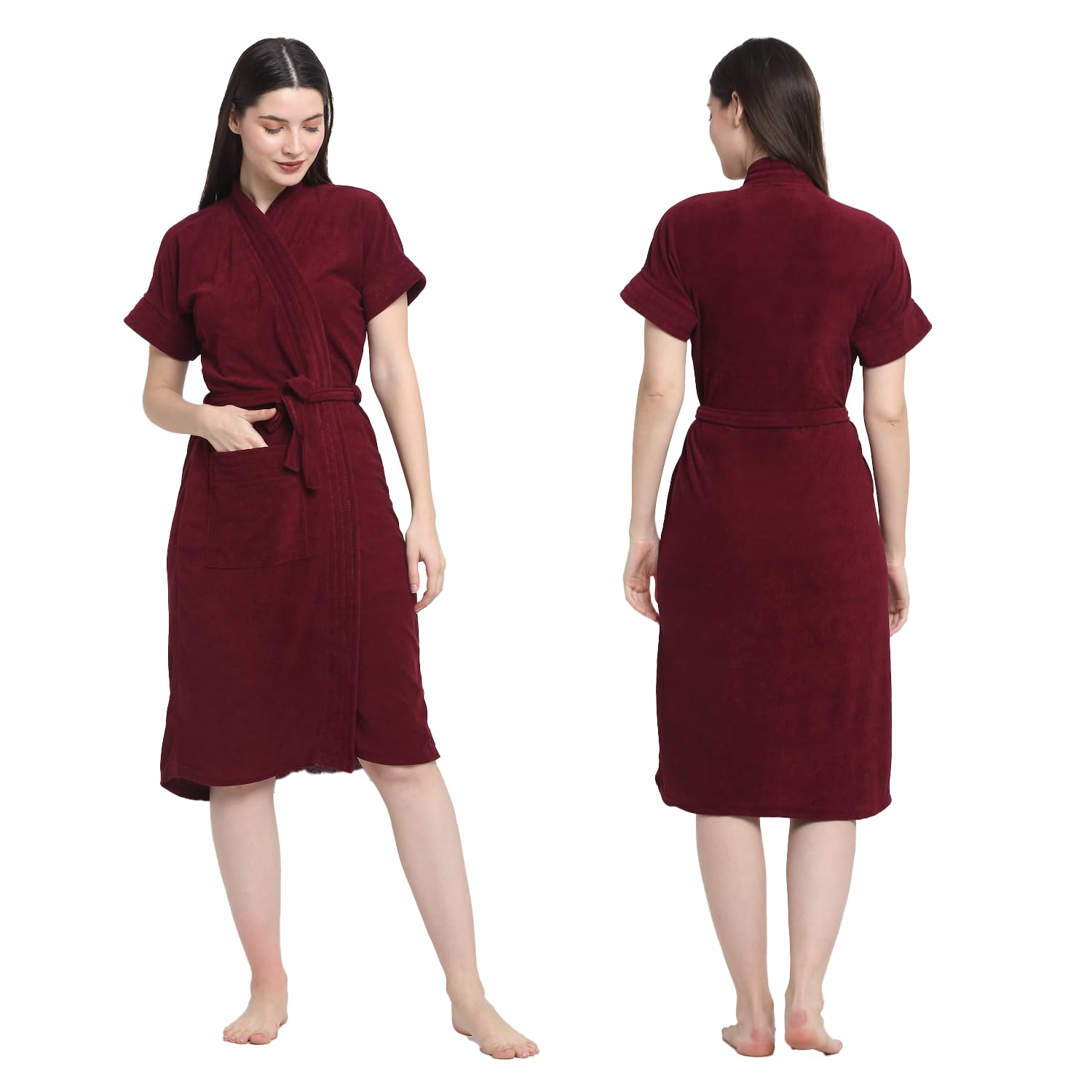 CREEVA Everyday Bathrobe for Women Micro Terry Robe | Soft and Easy to Absorb & Dry| Unisex Bathrobe