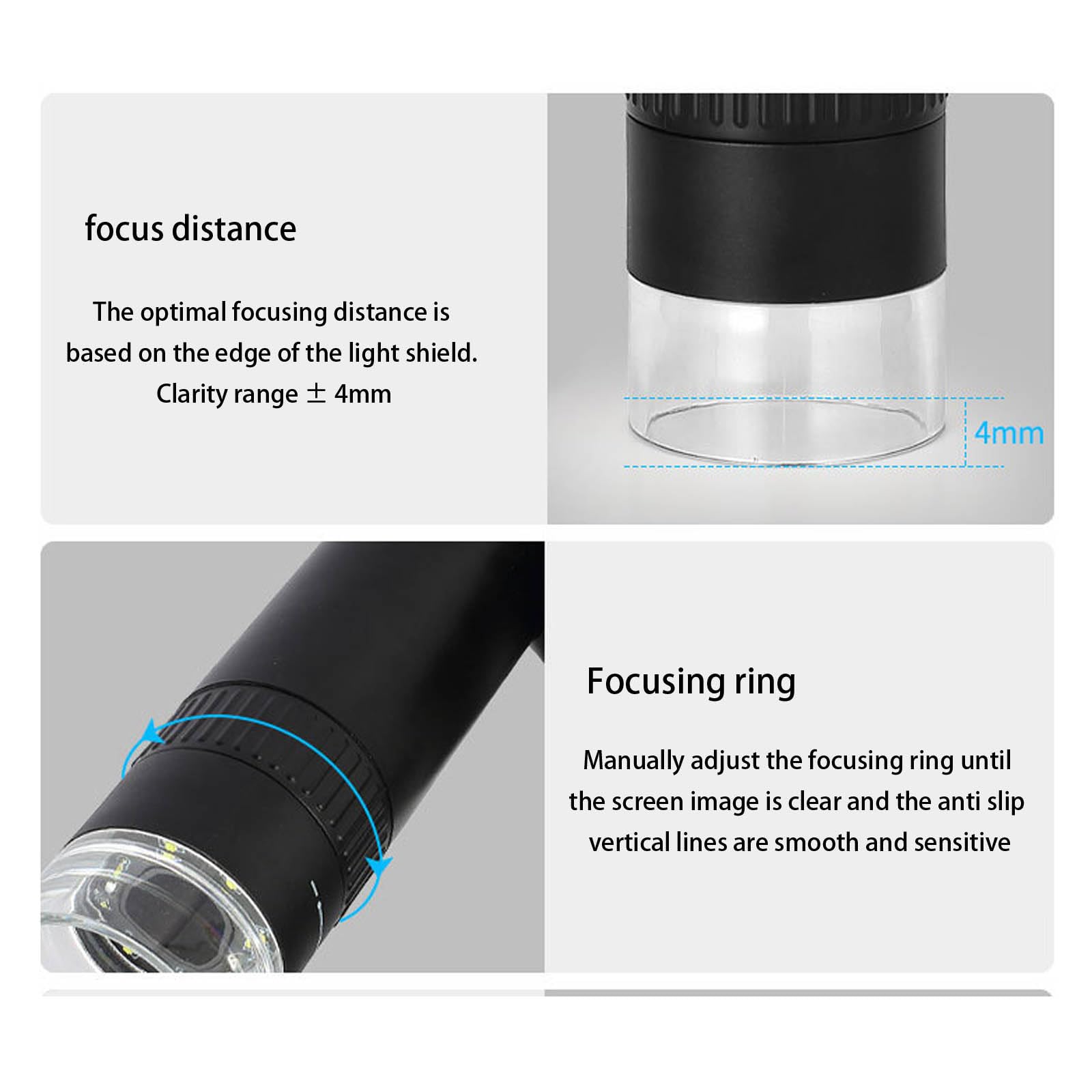 Appareil numérique léger avec projection d'écran à 6 LED et autonomie de 180 minutes pour la recherche scientifique et l'apprentissage - Instrument LED modifiable - Instrument portable rechargeable