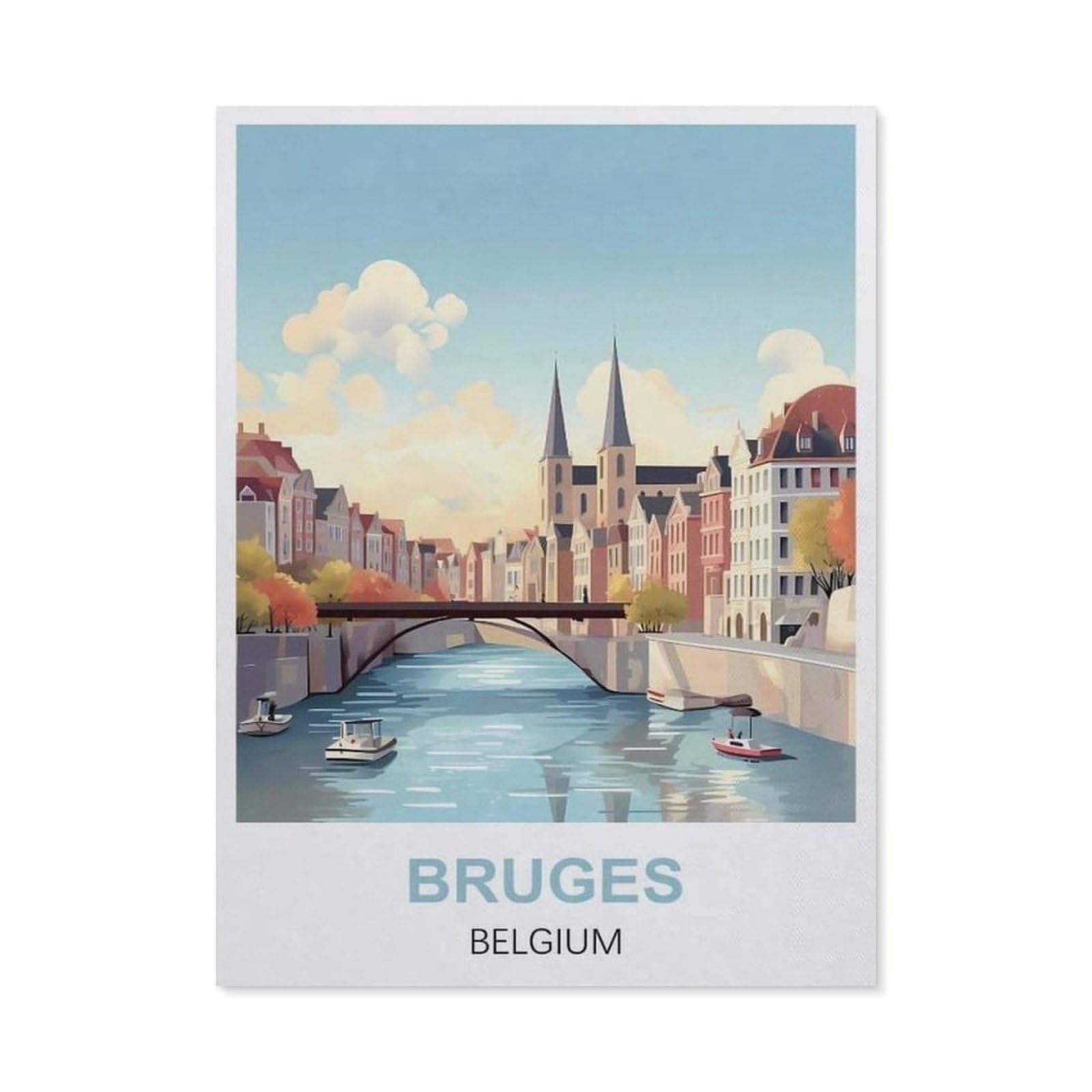 Tin Sign，Bruges Belgium(15x30cm）