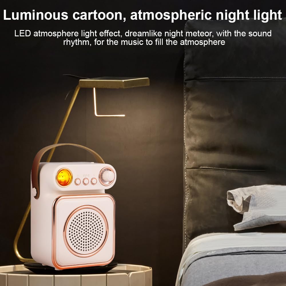 Hanzete - Mini macchina per karaoke, set con microfono e altoparlanti wireless, con 2 microfoni ricaricabili a LED, luce notturna colorata, altoparlante per karaoke, feste di compleanno, per il