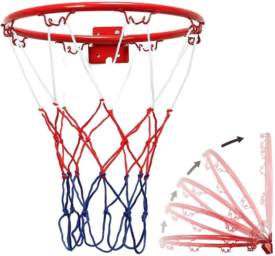 heirao4072 Hanging Basketball Wall Mounted Goal Hoop Rim For Outdoors Indoor,with Net Screw, Heavy Duty Steel Frame,very Durable