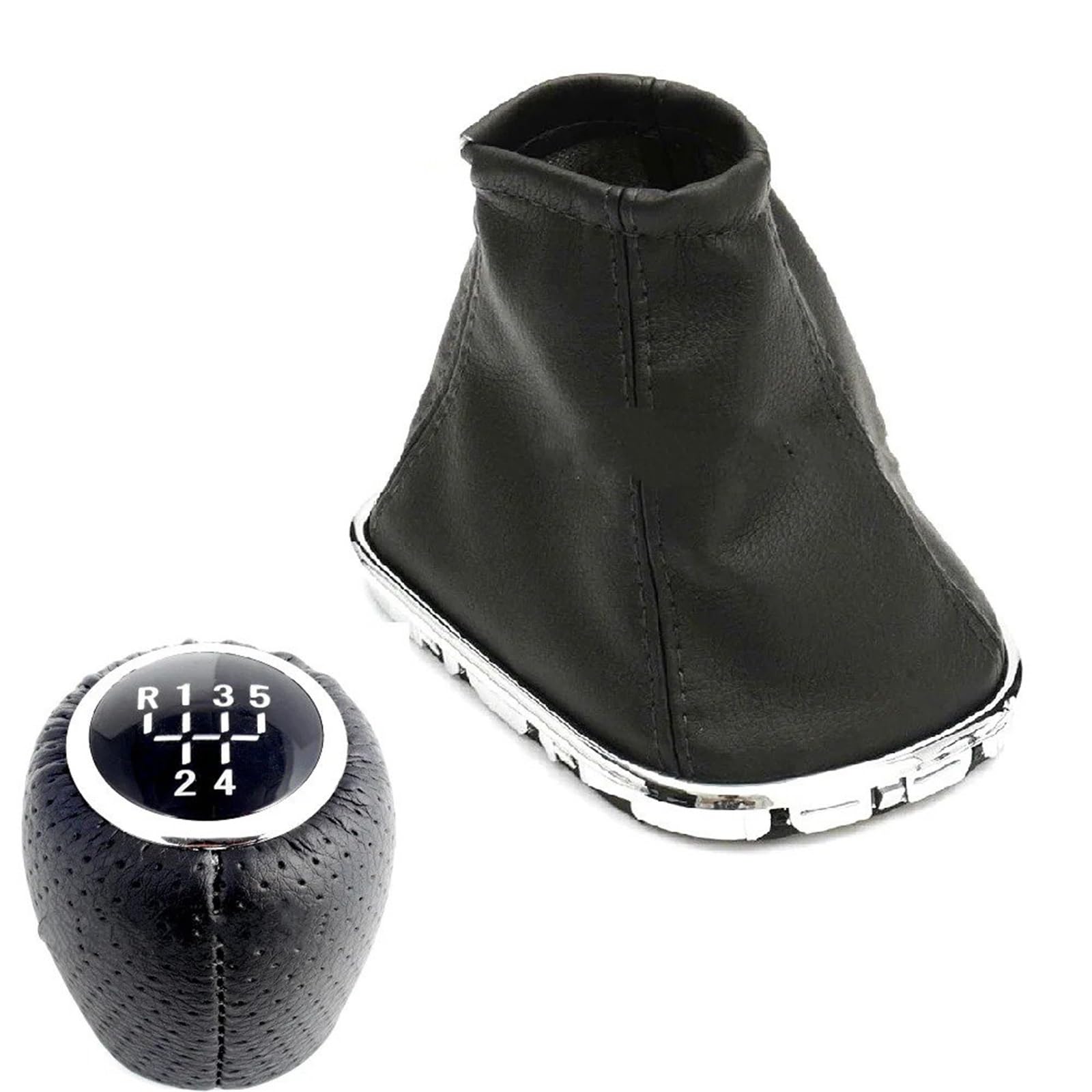 DWTNMEX Gear Shift Knob for Chevrolet for Cruze 2008-2012 MT Car 5/6 Speed Manual Gear Stick Shift Knob with PU Leather Boot(5 Speed Knob Boot)