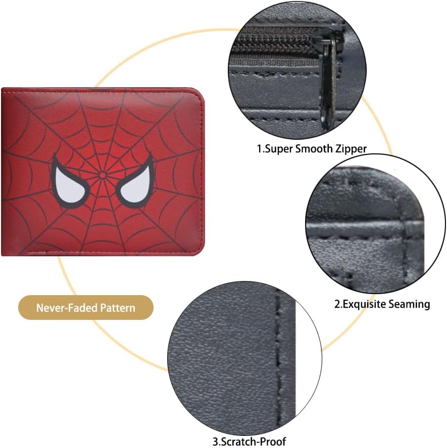 XIGGA Kids Wallet for Boys Teen, Funny Bifold Leather Purse Age 6-8 9-12 12-14, Cool Boy Wallet for Kids, Small Wallets with Coin Pocket for Childrens Birthday Christmas Gifts -A image 5
