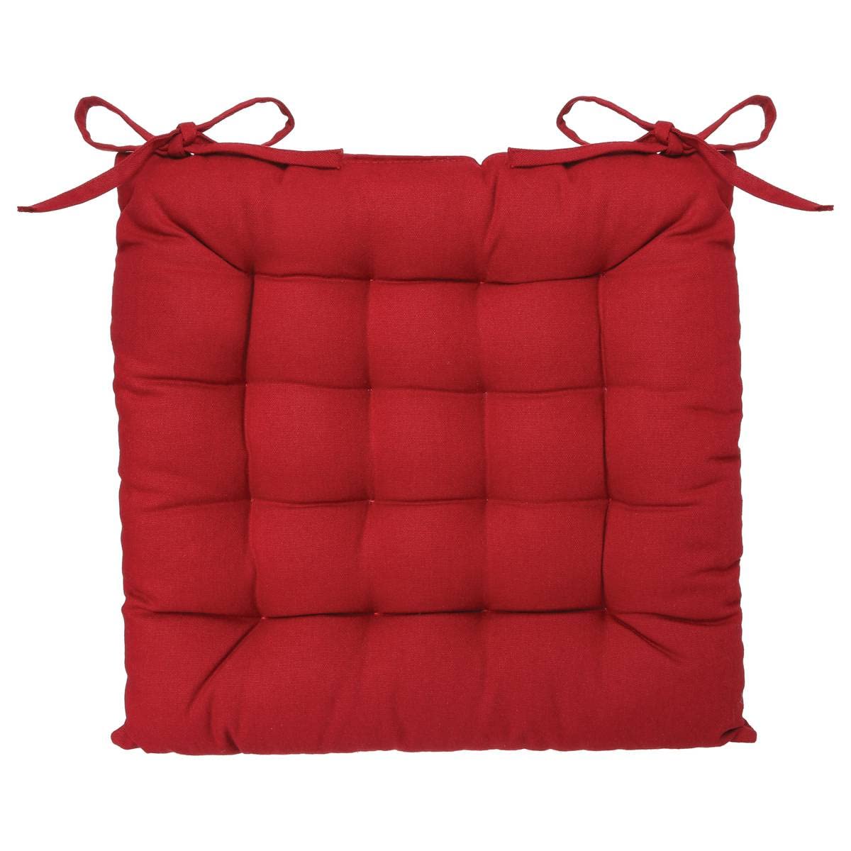 Atmosphera - Cojín de Silla de algodón Rojo 38 x 38 cm