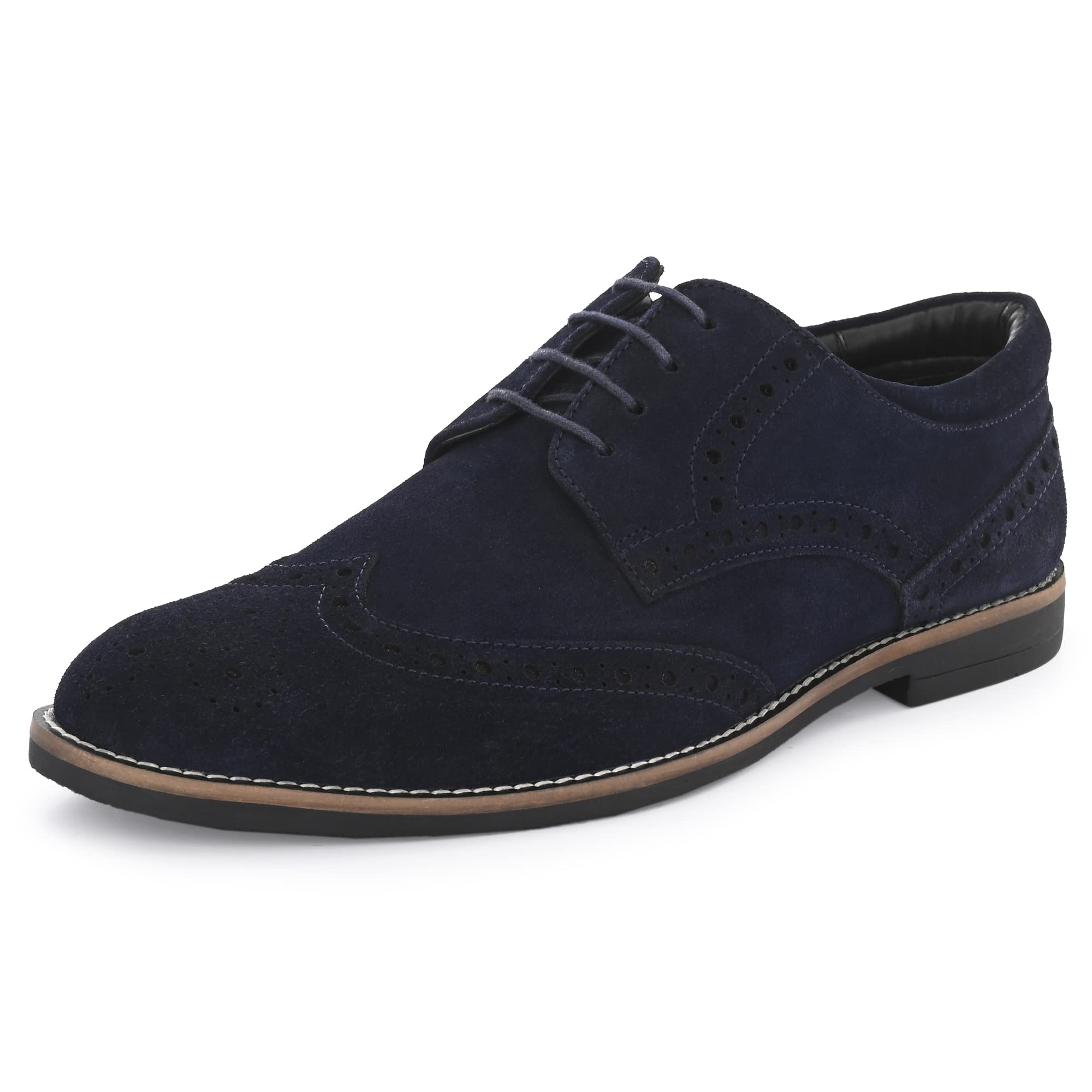 Auserio Mens Suede Leather Brogue Derby Lace Up Formal Shoes | Anti Skid Sole & Waxed Laces | Memory Foam Padded Insole | Shoes for Office & Parties | Blue 7 UK (SSE 025) (B0BYKBZSN2) Amazon Price History, Amazon Price Tracker