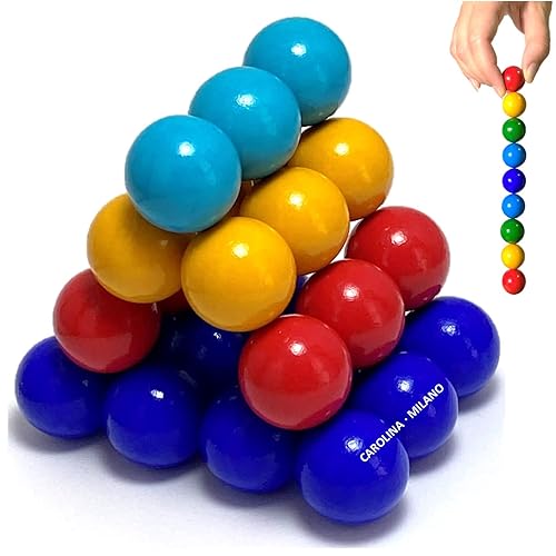 Science Kit Toy 27 PCS Colorful Hematite Magnetic Stones Large 20 mm Magnets for age 6+ years Building Blocks, Home Office Kids Adults Intelligence Development Educational Party Gift Sphere, 27-16