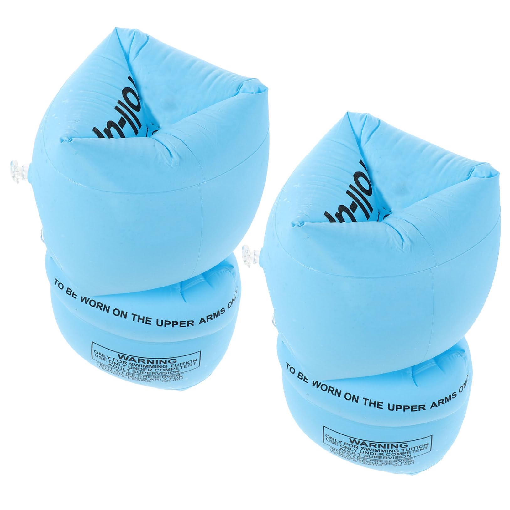 Abaodam 2 Pairs Thicker Arm Floaties for Kids & Adults, Blue Double Airbag Inflatable Swim Arm Bands, Pvc Swimming Rings Sleeves, Water Sports Learning Training Aid for Pool Beach