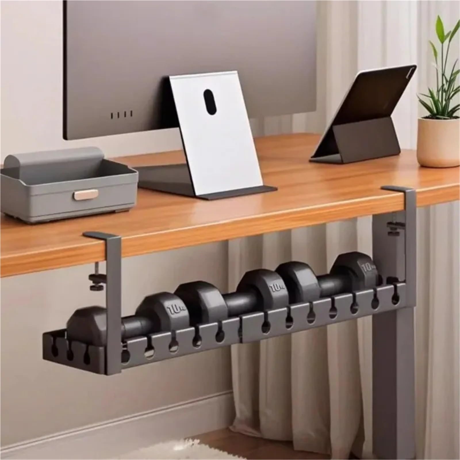 Portacavi in ​​ferro sotto la scrivania | Dimensioni multiple, senza trapano, portacavi sotto la scrivania: supporto for ciabatta e organizer for cavi(Retractable)
