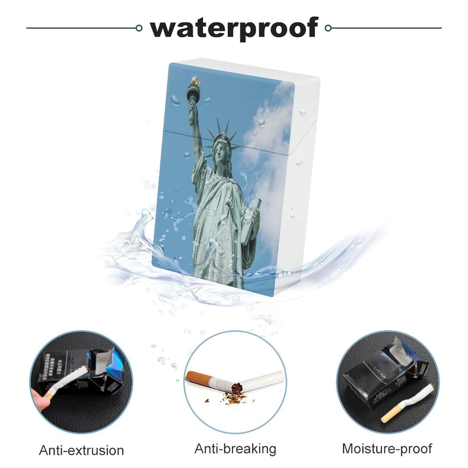 Statue of Liberty Plastic Cigarette Case King Size for Men Women image 3