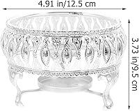 Vista 5 de Calentador de té de aleación de plata con soporte para candelitas, base calefactora, soporte para velas para teteras de vidrio, teteras de cerámica