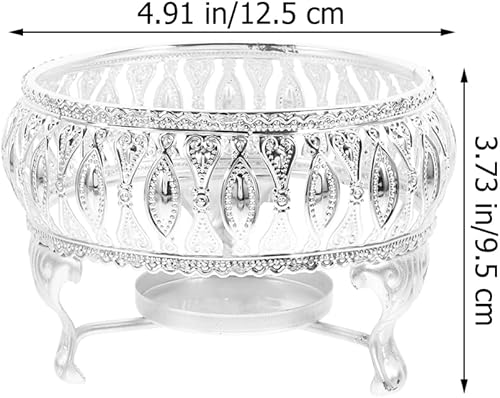 Miniatura 5 de Calentador de té de aleación de plata con soporte para candelitas, base calefactora, soporte para velas para teteras de vidrio, teteras de cerámica