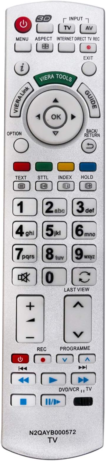 New N2QAYB000197 Replacement Remote Control Applicable for Panasonic DVD VCR Recorder DMR-EZ48 DMR-EZ48V DMR-EZ485V DMR-EZ485 DMR-EZ48VK DMR-EZ485VK