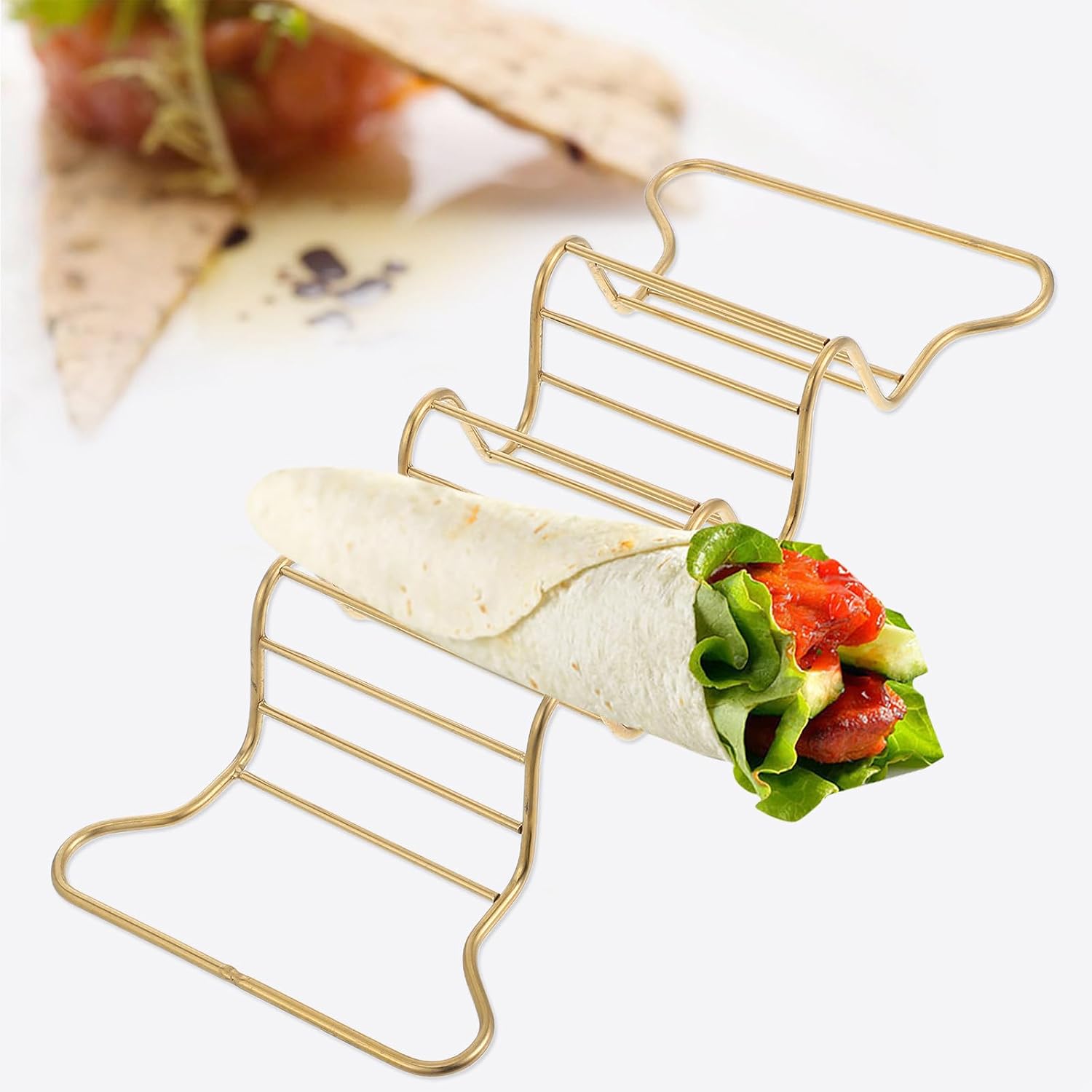 Stainless Steel Taco Holder Rack with Multiple Slots for Shells