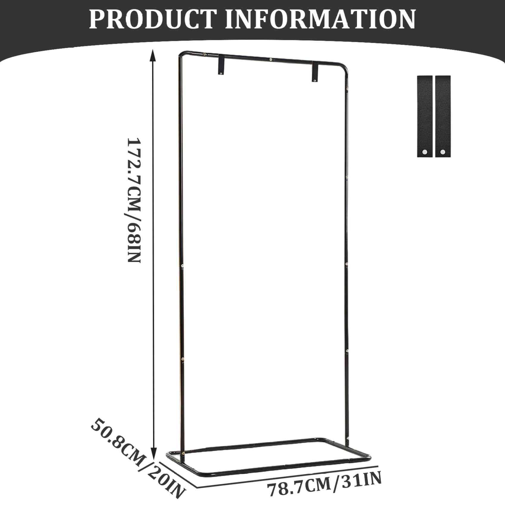 Supporto per cartello di benvenuto Porta cartello per matrimonio in ferro regolabile con cinturini in pelle, cavalletto quadrato di benvenuto per decorazioni nuziali Nero ART FORNITURE.
