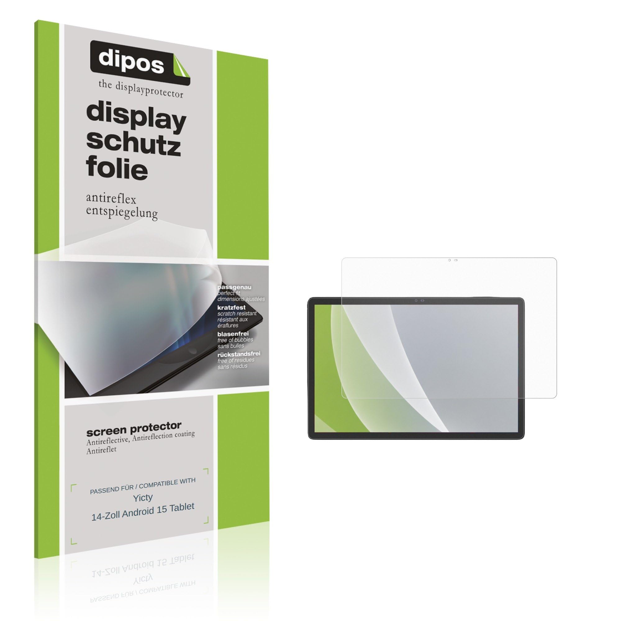 dipos 2x Pellicola Protettiva opaca per Yicty 14-Zoll Android 15 Tablet