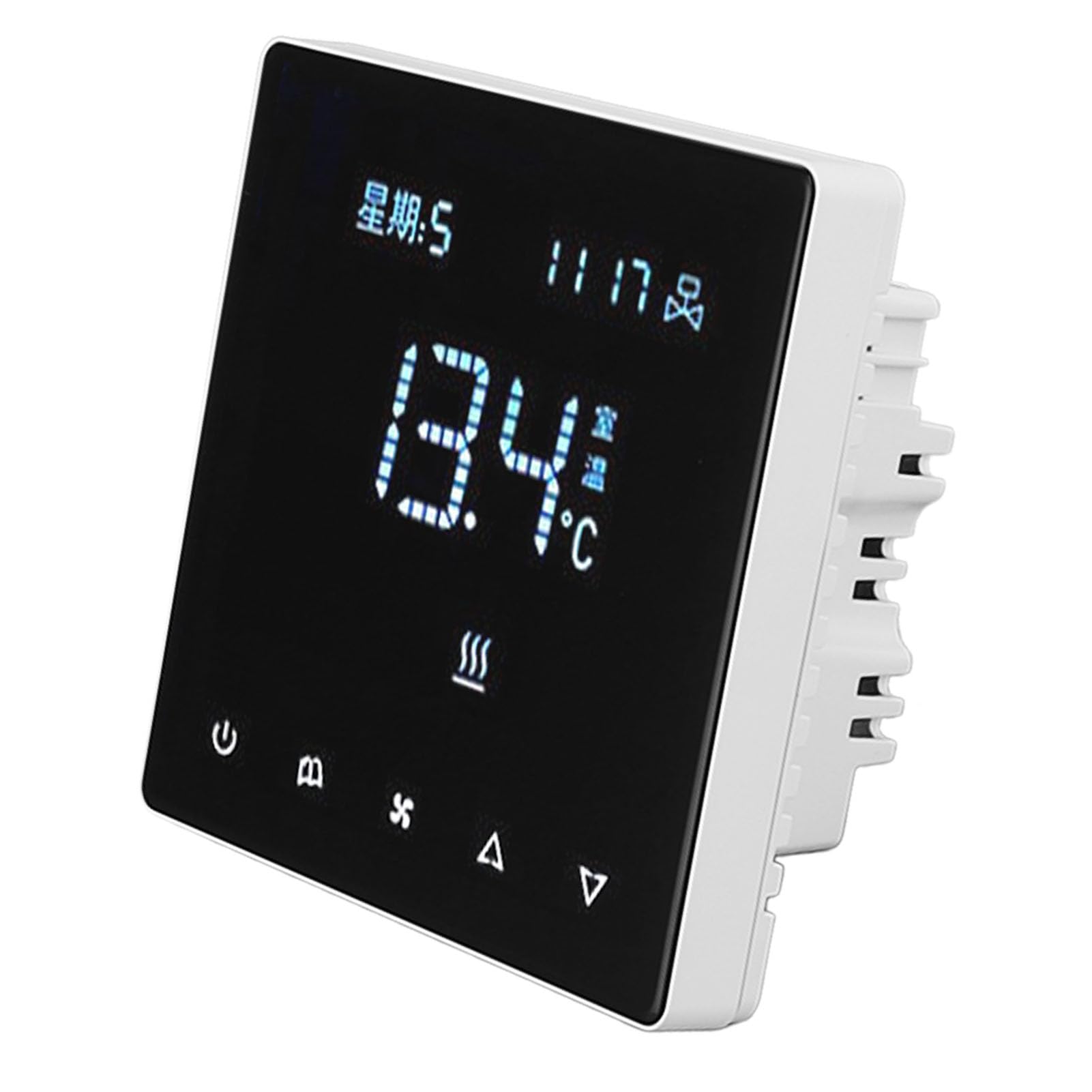 Fdit Termostato WiFi Inteligente, Programable 5-1 para Aire Acondicionado y Suelo Radiante, con Control Remoto por App, 5-45C, 1.5W, AC 220V, No Requiere Cable C