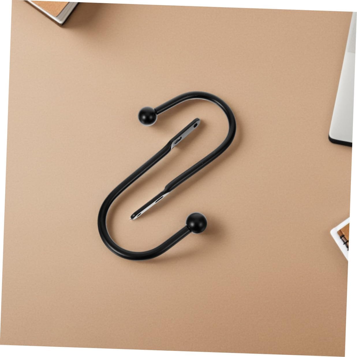4pcs Black Metal U-Shaped Curtain Hooks for Drapes, Heavy-Duty Wall-Mounted Holdbacks for Window Treatment, Sturdy Curtain Pull Back Hooks for Home Décor and Drapery Hardware