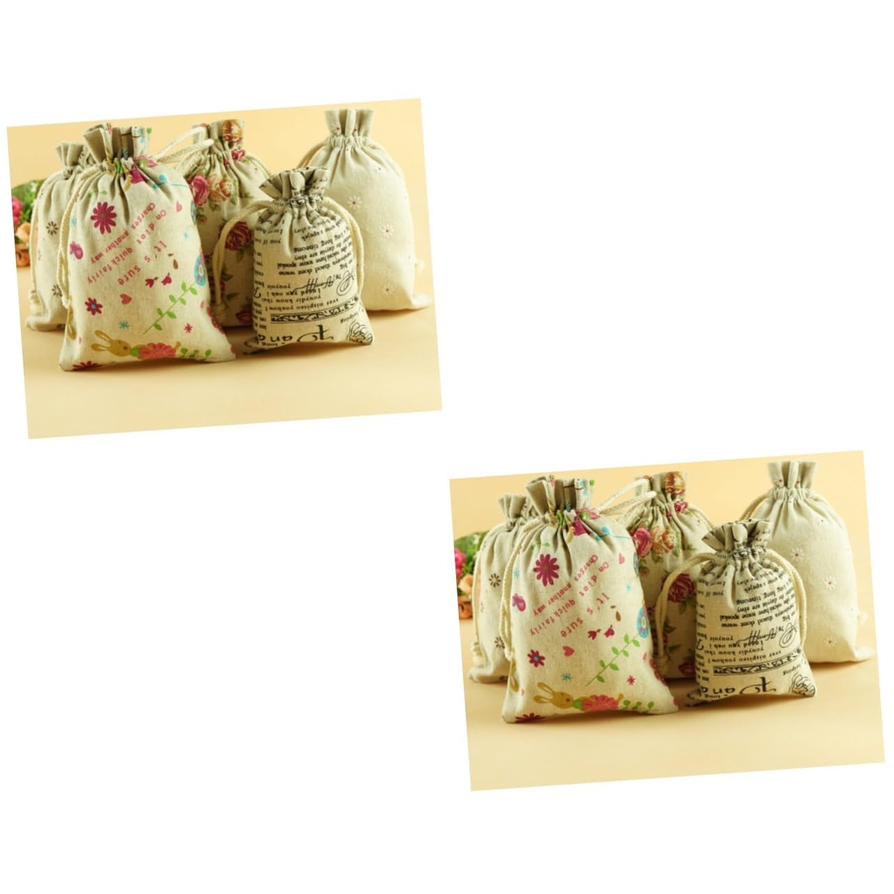 GLEAVI 40 Pz Coulisse Sacco Regalo Di Iuta Sacchetti Regalo Floreali Borsa Di Sacchi Di Juta Sacchetti o Di Juta Borsa Per Gioielli in Sacco Di Iuta Biancheria Tela