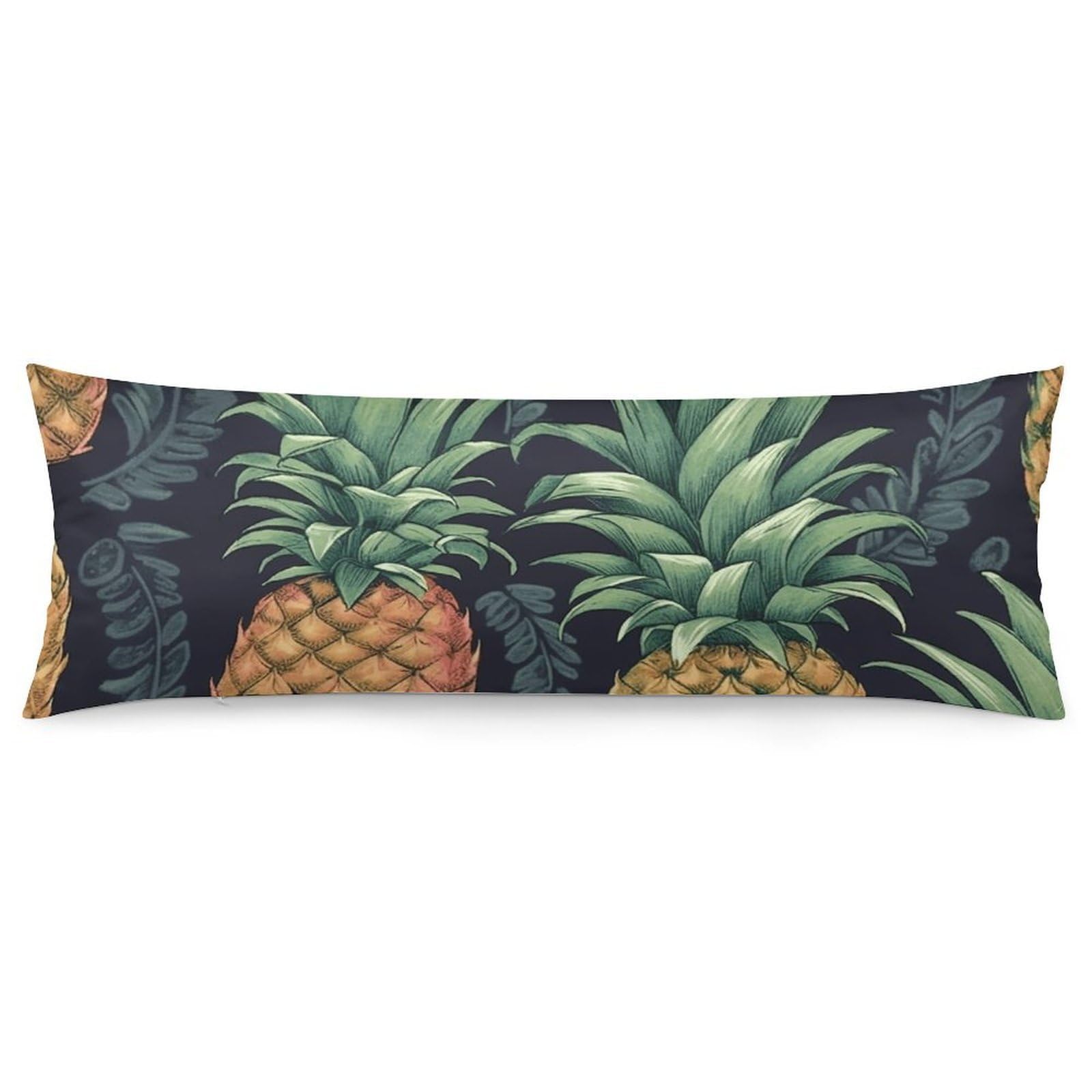 2 Pack Pillow Cases for Hair and Skin, Soft Breathable Pillow Case Covers with Hidden Zipper, Pineapple Pillowcase 20"x54" Pillow Covers for Sleeping Gift