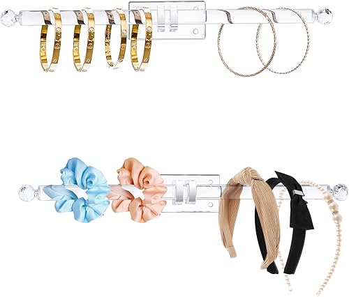 Heesch Soporte para diadema, soporte para pulsera, organizador de clip de garra, soporte de collar acrílico, estante para sombreros para gorras de