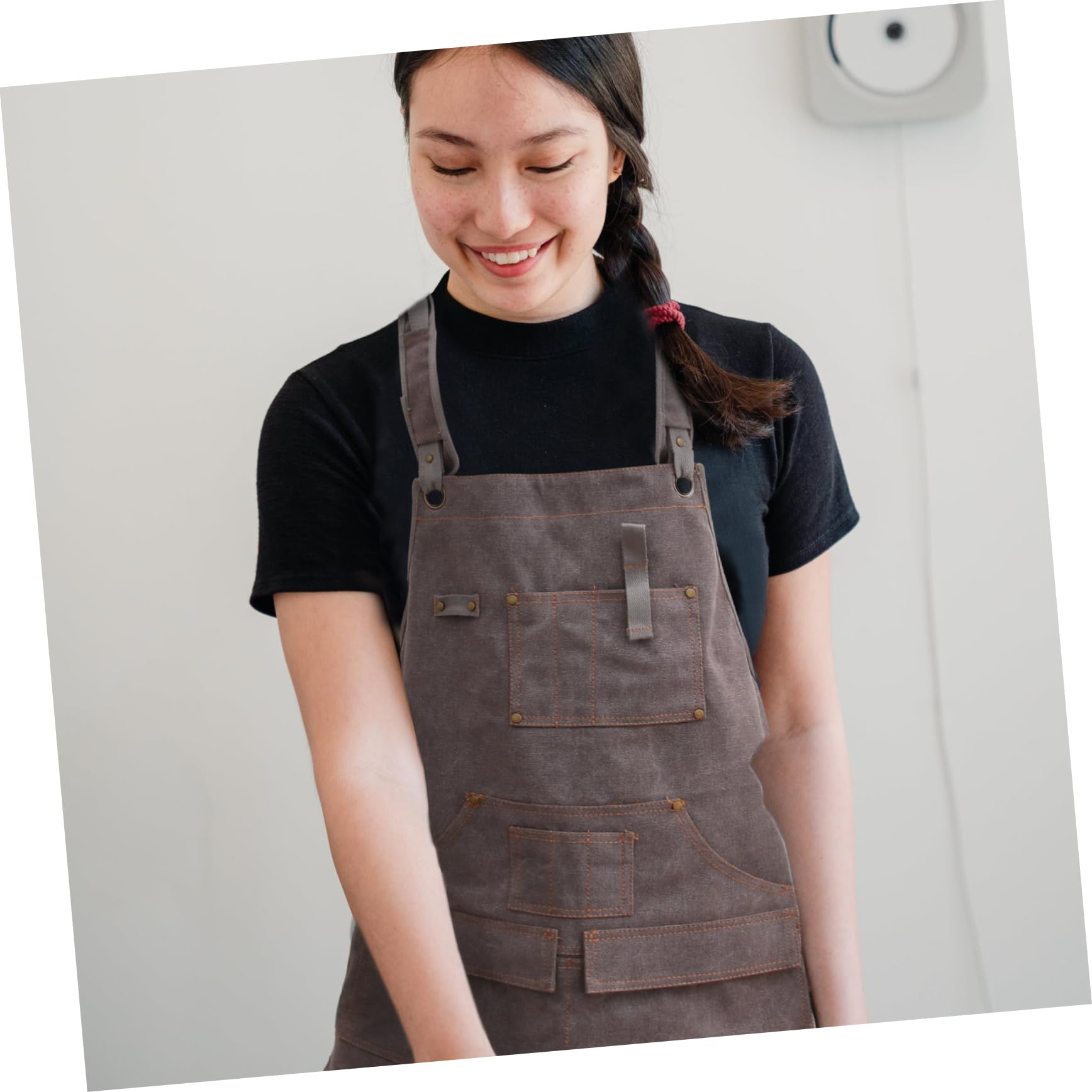 Schwere Arbeitsschürze Verdickte mit Mehreren Taschen und Waschbare Holzbearbeitungsschürze aus Canvas für Männer und Damen im Werkstatt und Arbeitsbereich