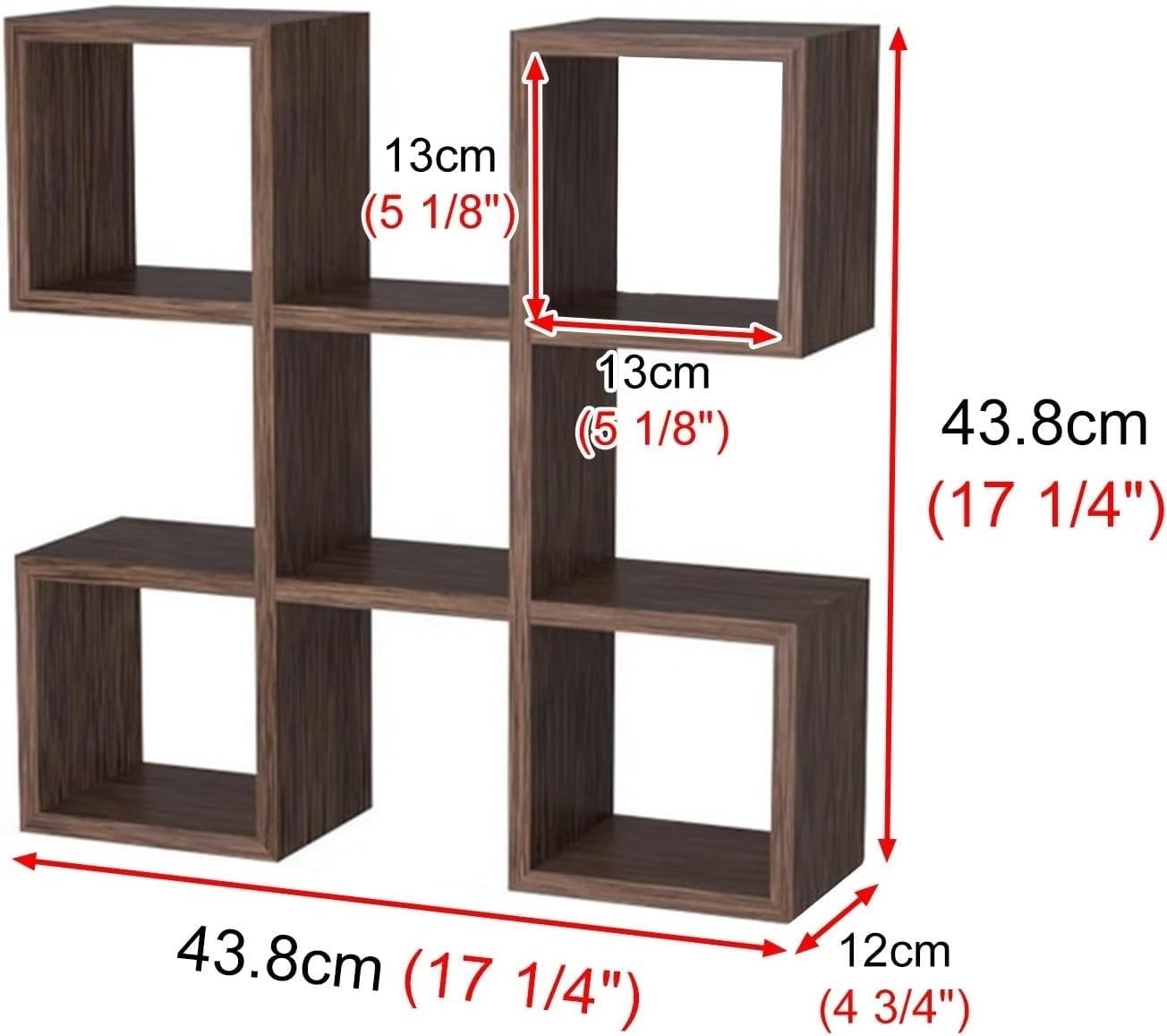 Pequeño Expositor de Tazas de Café Estante De Madera Maciza para Tazas de Té Soporte para Colgar en la Pared o de Sobremesa para Salón, Cocina, Oficina(43.8x43.8x12cm)