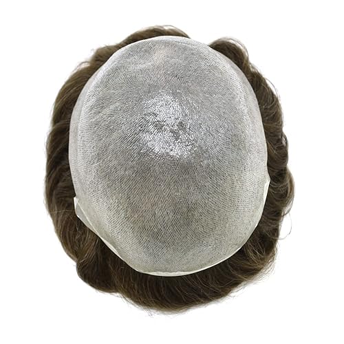 Miniatura 7 de Tupé para hombre, pieza de cabello humano real, sistema de reemplazo para hombres, piel ultrafina, tupé, línea capilar natural, tupé para hombre,