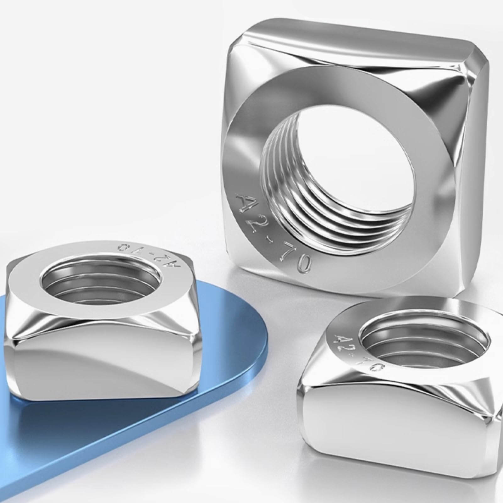 M8 Stainless Steel Square Nuts - 50 Pack -3