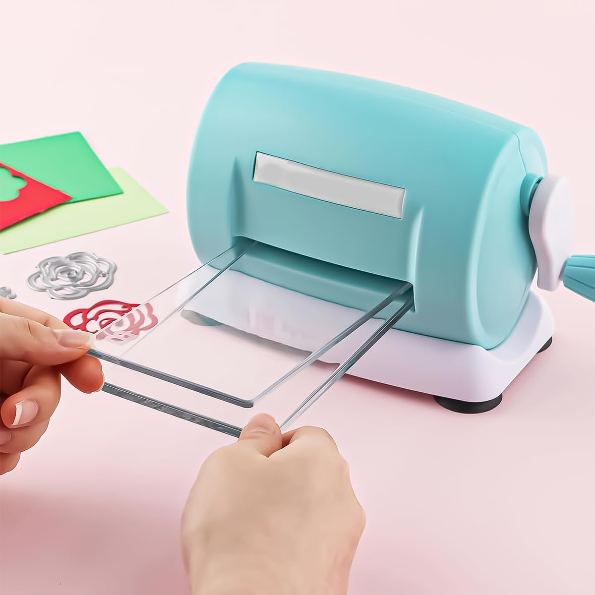 Mini macchina per goffratura CENPEK per fustellatura manuale e goffratura per scrapbooking, creazione di cartoline e lavorazione bianca, mini macchina