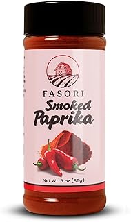Fasori Smoked Paprika Powder 3oz Premium Ground Paprika Spice, Bold Smoky Flavor, Perfect for Cooking, BBQ & Grilling