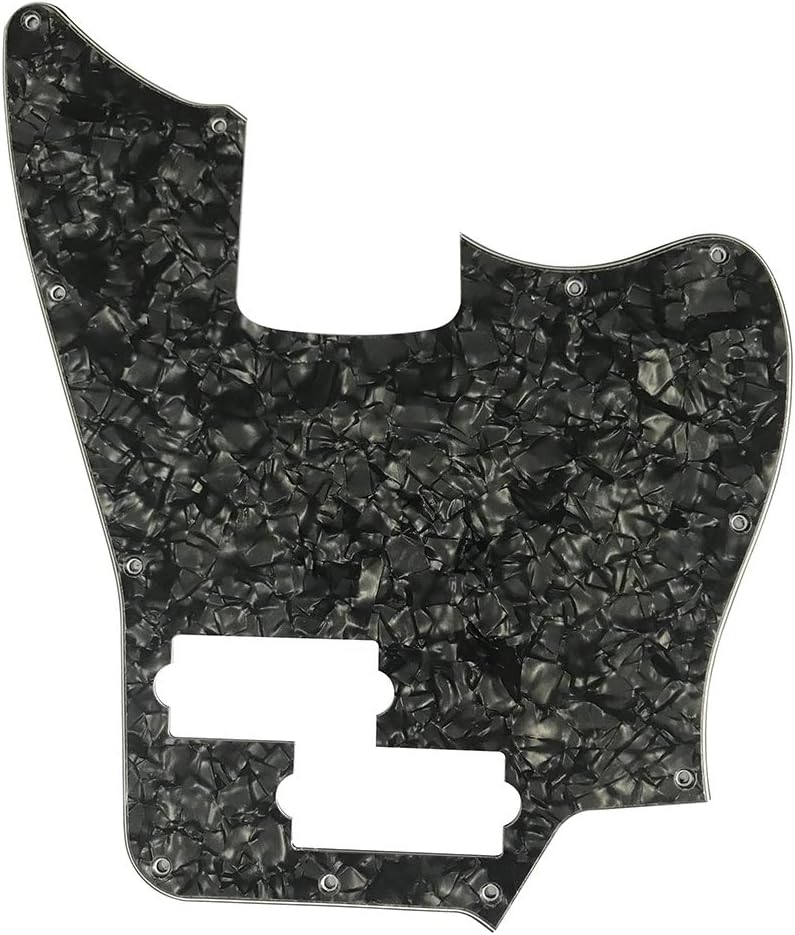 Custom Guitar Pickguard For Squier Jaguar Bass Style (4 Ply Black Pearl)