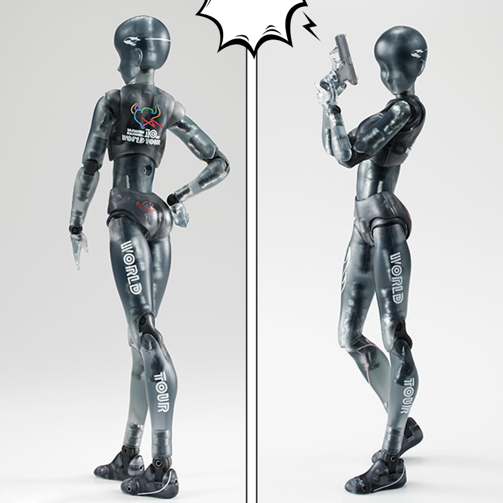 FIGURES D'ACTION 5.91In avec accessoires de bras inclusifs gestes mobiles dessinant le mannequin posable de figure décorative Action Figure Corps Cadeau pour la tablette table (femme)