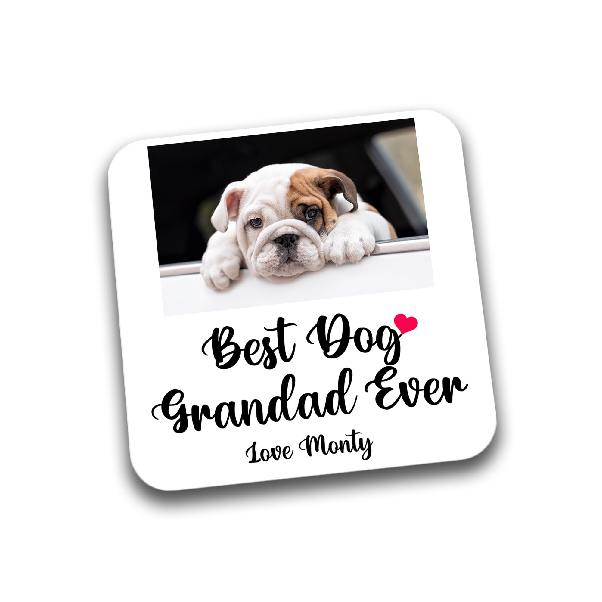 Rib Ticklerz - Personalised Photo Coaster - Funny Gifts From The Dog Best Dog Grandad Ever Dog Grandad Present Dog Grandad Gifts Father's Day Birthday Gift - DC96