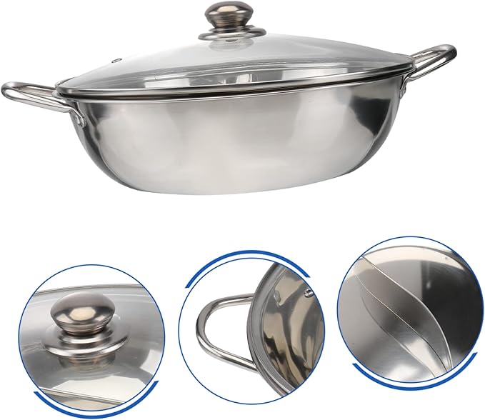 Olla Multifuncional de Acero Inoxidable con Tapa y Divisor para Dos Sabores miniatura 4