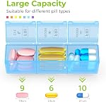 Opret Pill Box Organiser 7 Day, Pill Dispenser Weekly 3 Times a Day with case for Travel, Vitamin Fish Oil Container Planner BPA Free (Rainbow-Coloured)