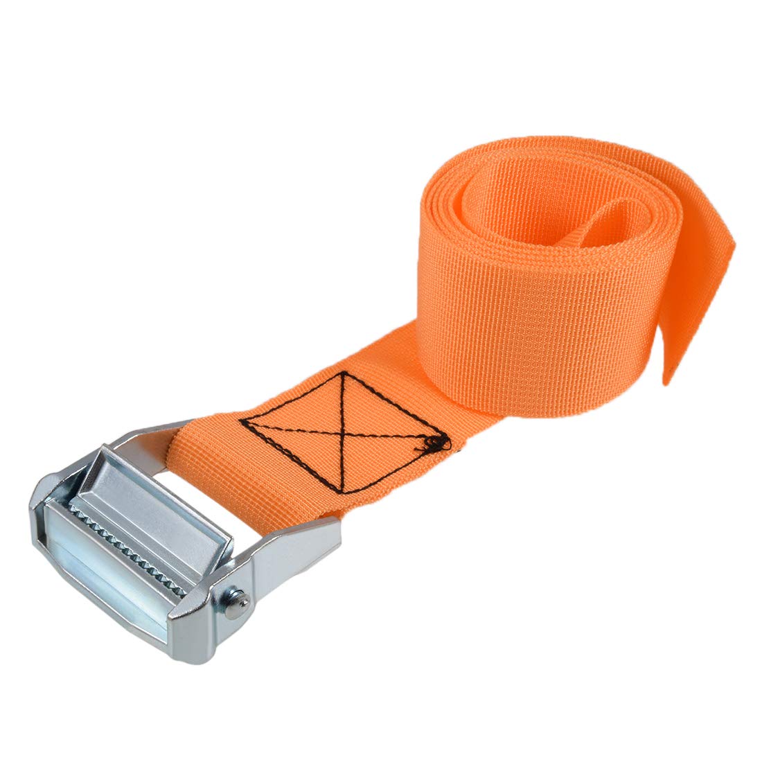 sourcing map Cam Buckle Tie Down Cinghia di ancoraggio 1,5 Mx50 mm 500 Kg Tappo di carico in polipropilene per spostamento di carico, arancione, confezione da 1