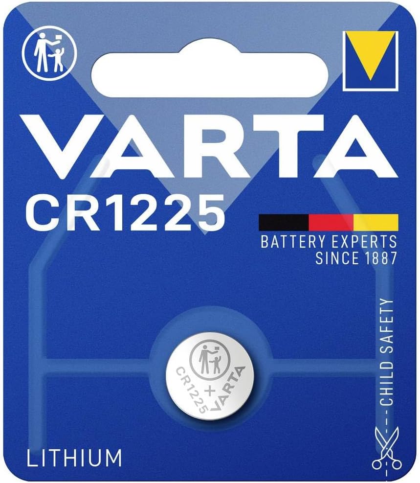 VARTA Coin Cell Batteries CR1225, Pack of 1, Lithium Coin, 3 V, for clocks