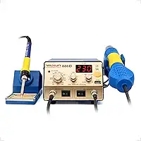 Estação De Solda E Retrabalho BGA 2 Em 1 SMD Estação De Ar Quente E Solda Soprador Ferro Yaxun YX-886D (AZUL, 110V)