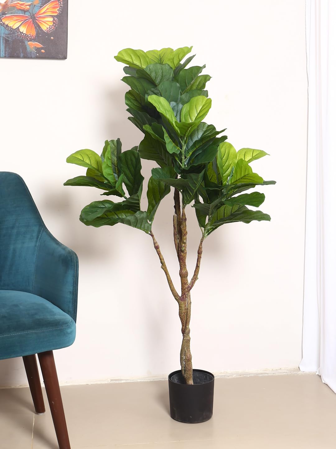 - Decorative Real Touch Artificial Fiddle Leaf Fig Plants for Home Garden Outdoor Indoor Decoration