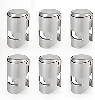 I-MART 6-Pack Stainless Steel Champagne Stoppers for Prosecco, Sparkling Wine - Preserve Fizz & Freshness