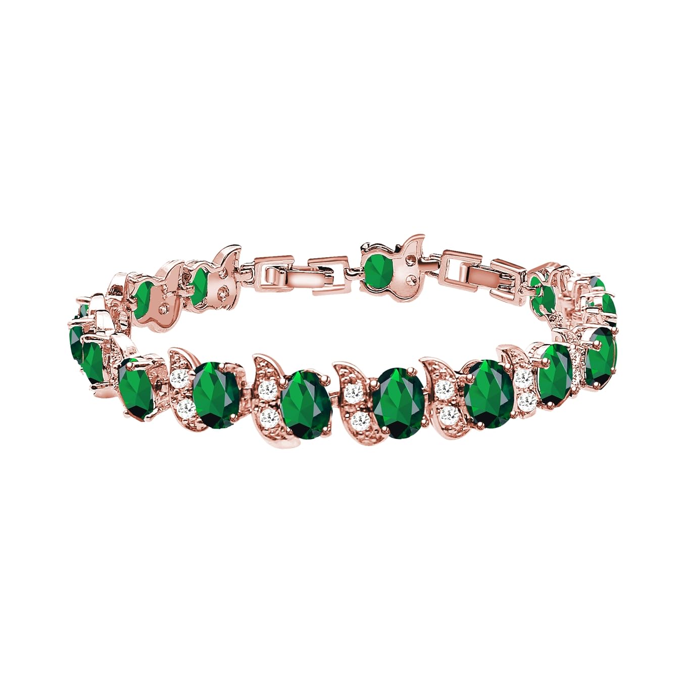 LMXXVJ Fashion Tennis Bracelet Created Emerald White Gold Plated Charm Bracelet Gifts Jewelry for Women