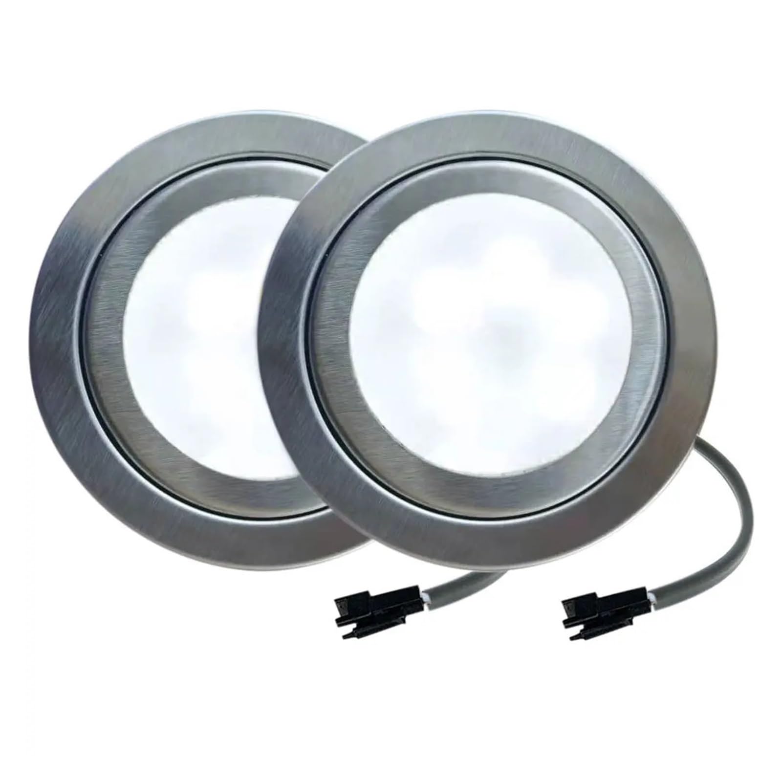 eufeifeiegds 2-teilige 68-mm-Dunstabzugshauben-LED-Lampe DC 12 V 1,5 W Küchenherd-Lichtlampe Schrankschrank-Schrank-Lichtenergie(White 6000K,With SM Connector)